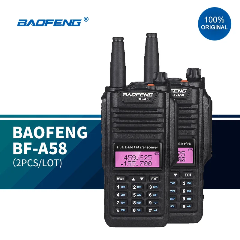 100% Original Baofeng bf A58 waterproof handheld radio  transmitter walkie talkie with texting water proof 2way radio