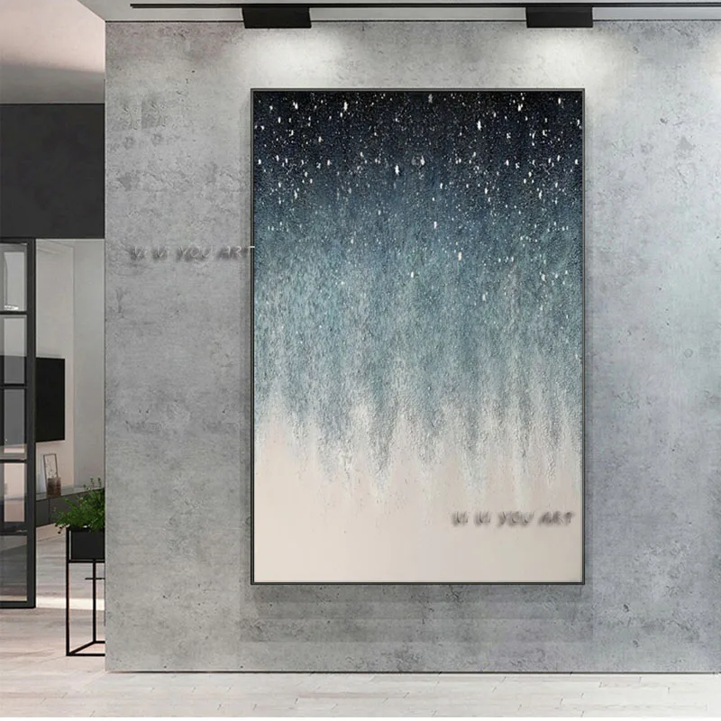 

100% Handmade Oil Painting Abstract Night sky Modern Wall Art Minimalist For Living Room Bedroom Decorations
