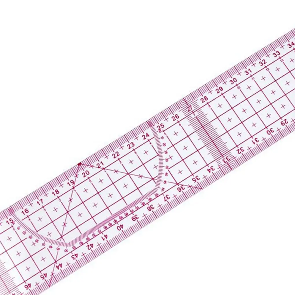 Plastic Sewing Tailor 55 cm Shared Double Side Metric Straight Ruler Transparent Yardstick Patchwork Cloth Cutting Rulers