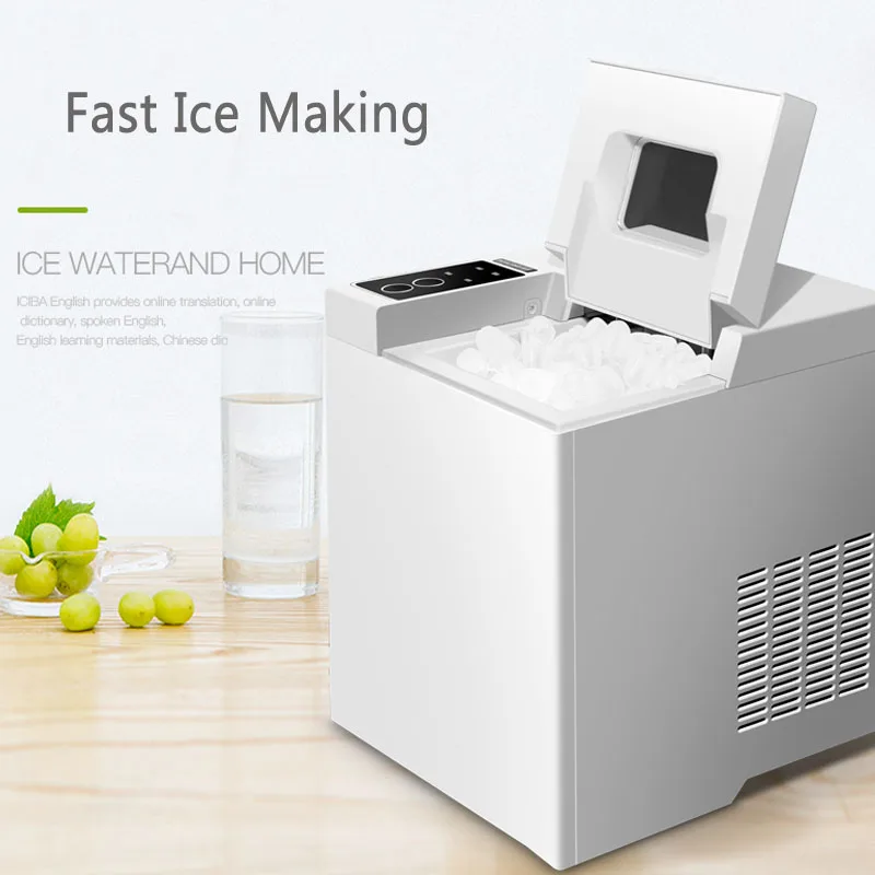15kg/24h elétrica ice maker bala cilíndrica casa cubo de gelo que faz a bancada da máquina para a loja de chá pequena comercial do leite 220v