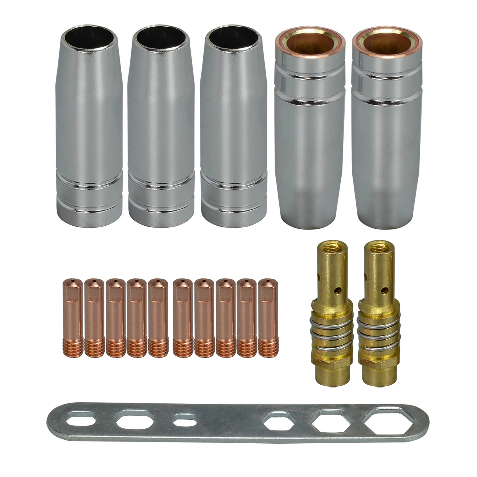 

MB15 15AK Contact Tip 1.2mm M6 & Tips Holder Difuser & Shield cup For MB15 15AK MIG Welding Torch 18pk