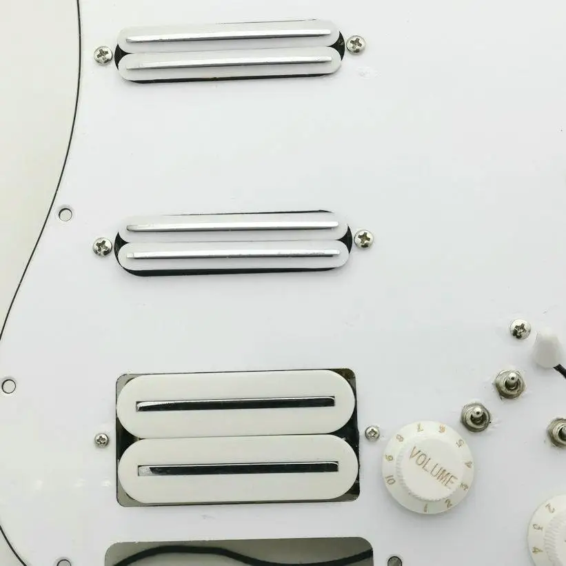 Multifunction Double capacitor SSH White Dual Humbucker Guitar Pickups Pickguard Wiring Connection Suitable for Start Guitar