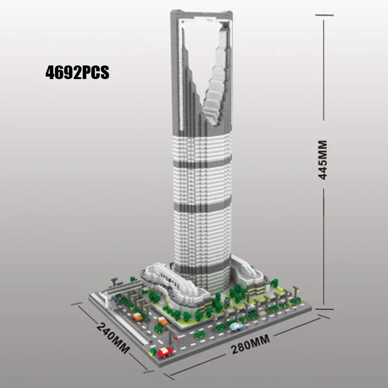 World famous Modern Architecture nanobricks Saudi Arabia Kingdom tower micro diamond block model building bricks toys collection