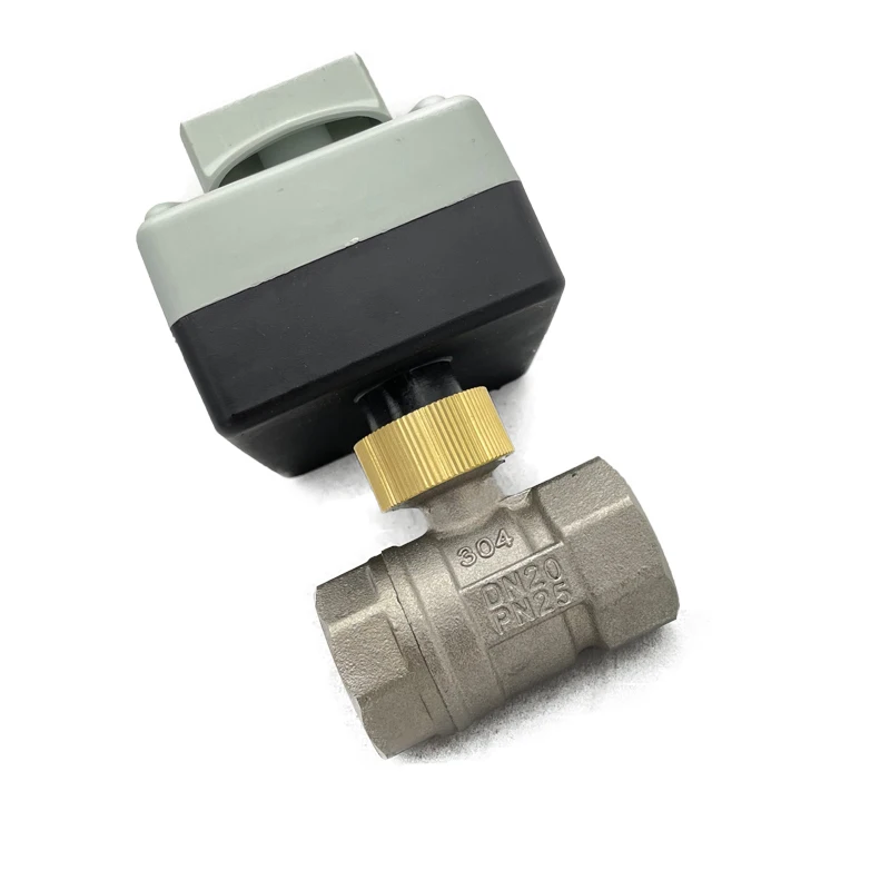 Edelstahl 1/2" 3/4" 1" Motorisiertes Kugelventil Dreidraht-Zweipunkt-Steuerung Elektrisches Kugelventil mit Handschalter – Detail 3