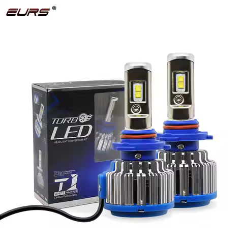 EURS 2PCS Good Quality T1 H4 Scoket Turbo Led Car Headlight H1 H3 H7 H8 Diode lamp H9 H11 9005 360Degree 12V 72W Fog Light 6000K