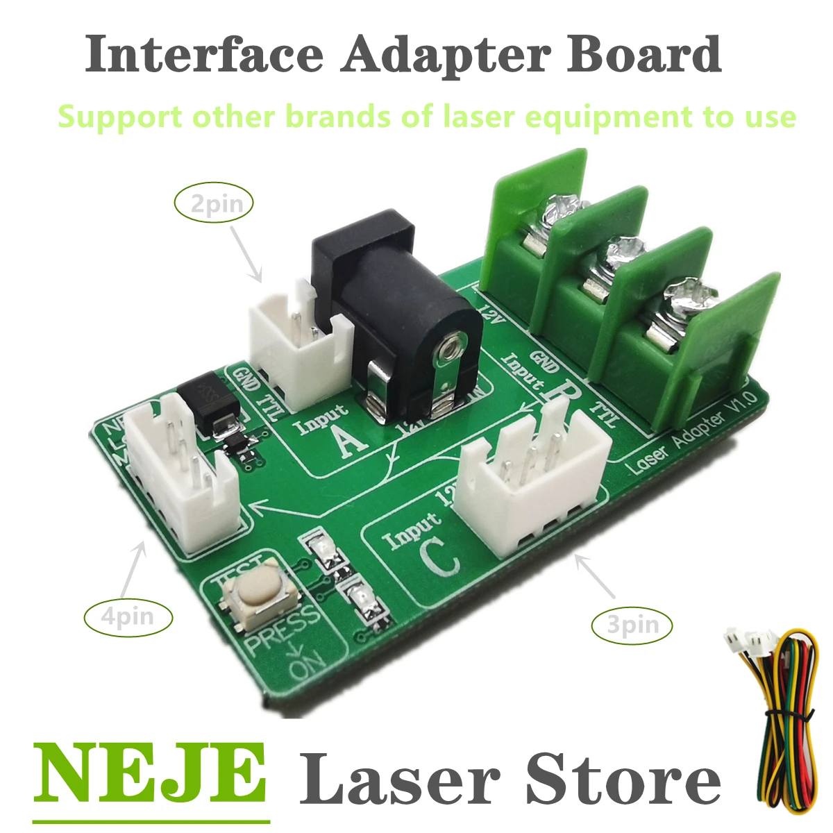 

NEJE Laser Module Head Interface Adapter Board Connector for Laser Cutting Engraving Machine 4pin-3pin-2pin- interface transfer