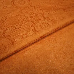 Orange jacquard brocade damask fabric for Cheongsam coat curtain table cloth sofa cushion upholstery patchwork  DIY cloth