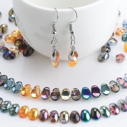 100Pcs Glass Teardrop Beads Smooth 6x8/6x12mm Crystal Droplet Pendant For DIY Making Charms Jewelry Necklace Earing Accessories