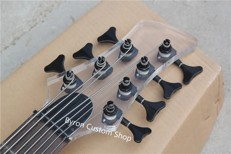 customize 6 strings electric bass guitar acrylic led light bass Glass electric bass fully transparent 4 colors bass