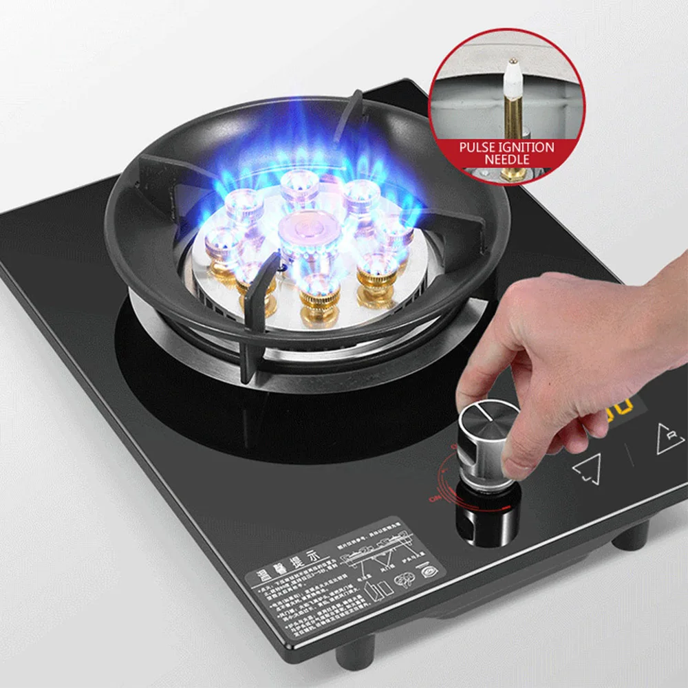 Household Gas Stove Hob Gas Burner Built-in Gas Cooker Desktop Gas Cooktop Timed Liquefied Gas Stove Cooktop estufa de gas