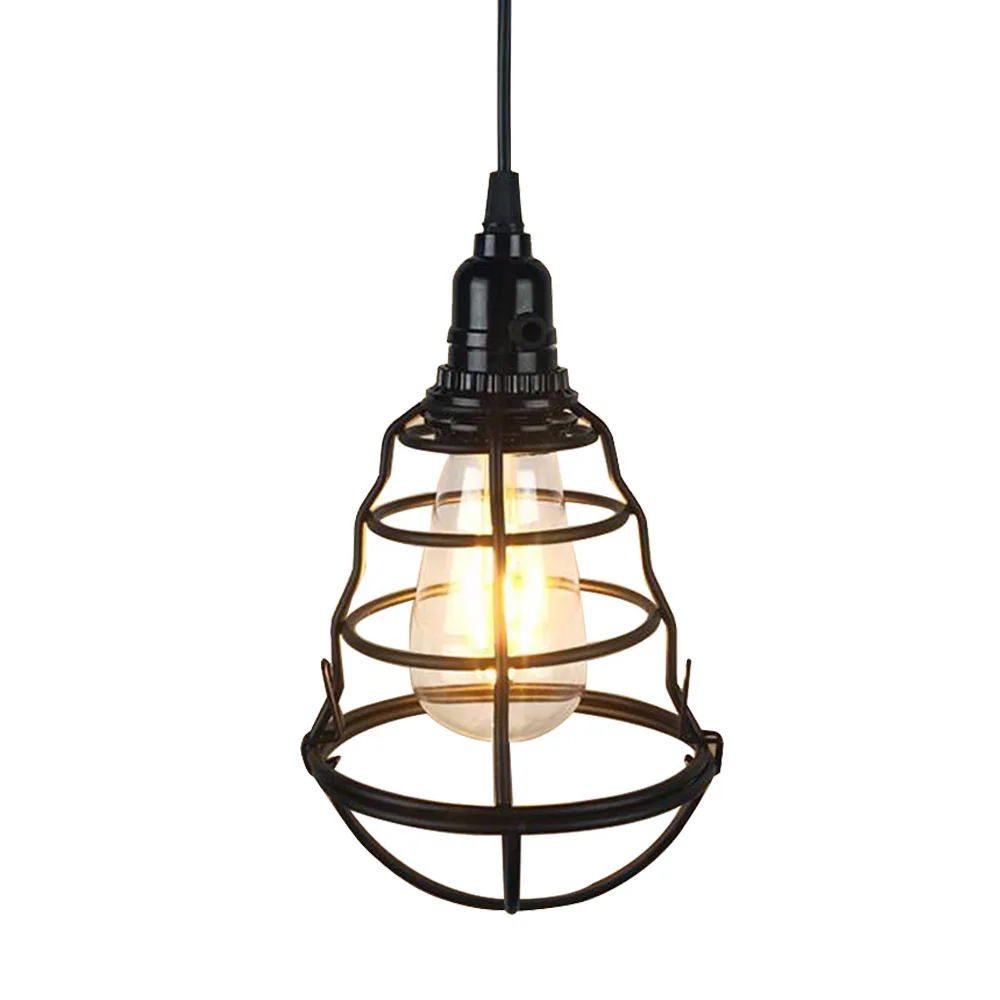 Metal Chandelier Retro E27 Edison Ceiling Light Black Lampshade for Kitchen Restaurant Cafe Restaurant (without light bulb)