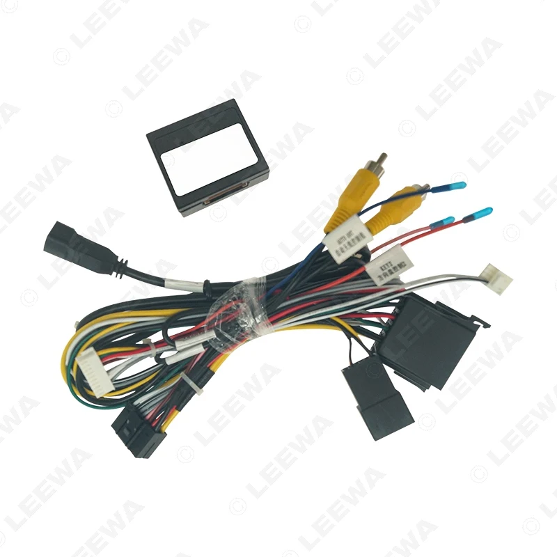 LEEWA Car Audio 16PIN DVD Player Power Calbe USB Adapter With Canbus Box For Geely Bo Yue 2016 Stereo Plug Wiring Harness #C6996