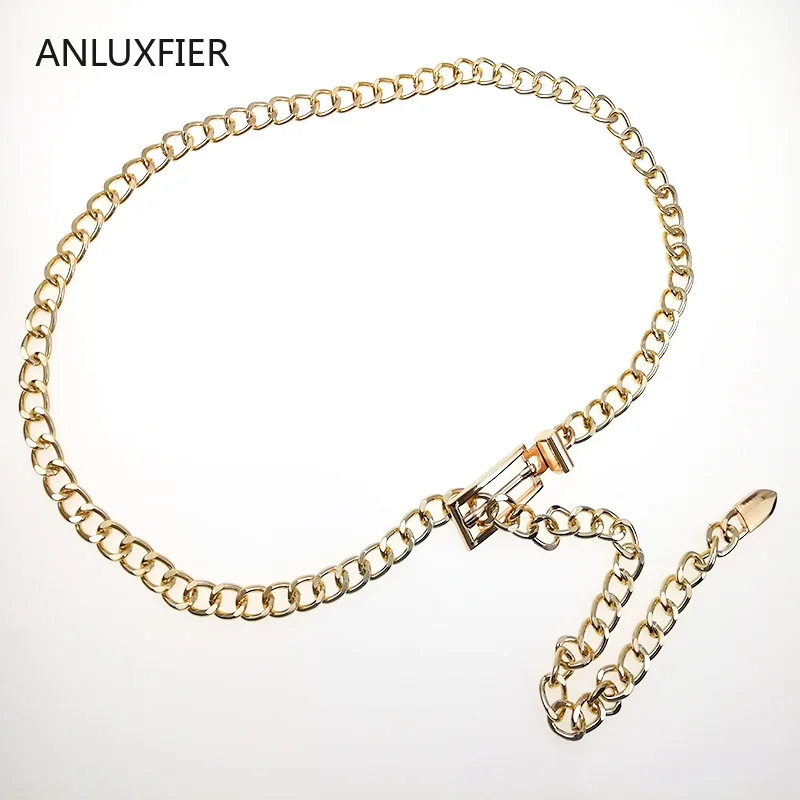 

H9836 Metal Thin Waist Chain Women Simple Belt Alloy Buckle Vintage High Quality Fashion All-match Elegant Waistband Accessories