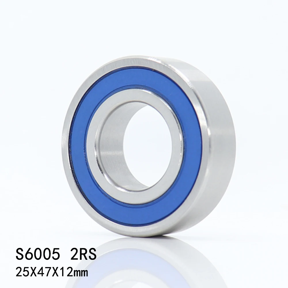 

5PCS S6005RS Bearing 25*47*12 mm ABEC-3 440C Stainless Steel S 6005RS Ball Bearings 6005 Stainless Steel Ball Bearing