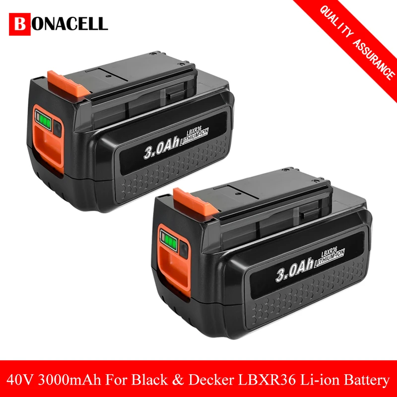 

40V 3.0Ah For Black and Decker LBXR36 Rechargeable Lithium Battery LBXR36 LHT2436 LBXR2036 LBX2040 LBX2540 Cordless Power Tools