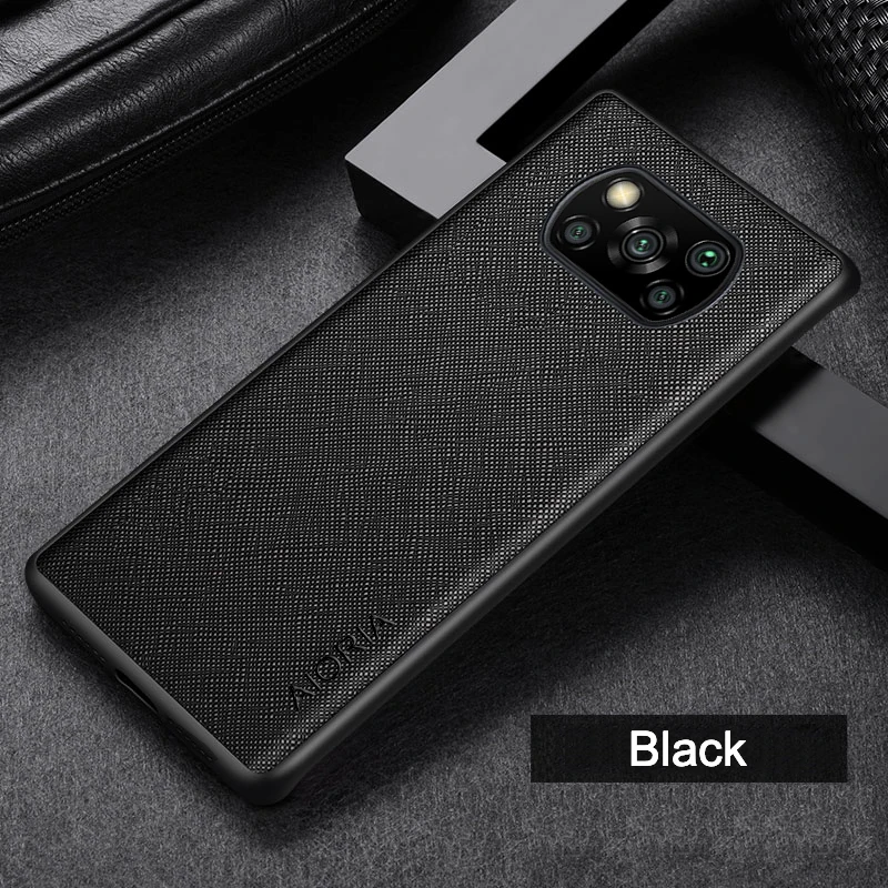 Pokrowiec na Xiaomi POCO X3 Pro funda Cross deseń skórzany pokrowiec Luxury coque for poco x3 nfc Case