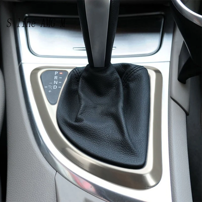 Estilo de coche Panel de cambio de marchas botones de mando cubre para BMW serie 1 E81 E82 E87 Auto de Panel para caja de cambio de pegatinas Interior Accesorios