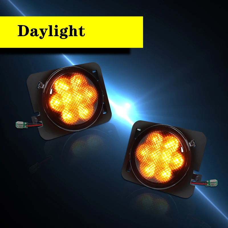 على الطراز الأوروبي ، مصدات مدخنة لسيارة جيب رانجلر ، مصد أمامي ، مصباح كهرماني مضيء ، مصابيح جانبية ، JK ، JKU ،-فافة ، 2x