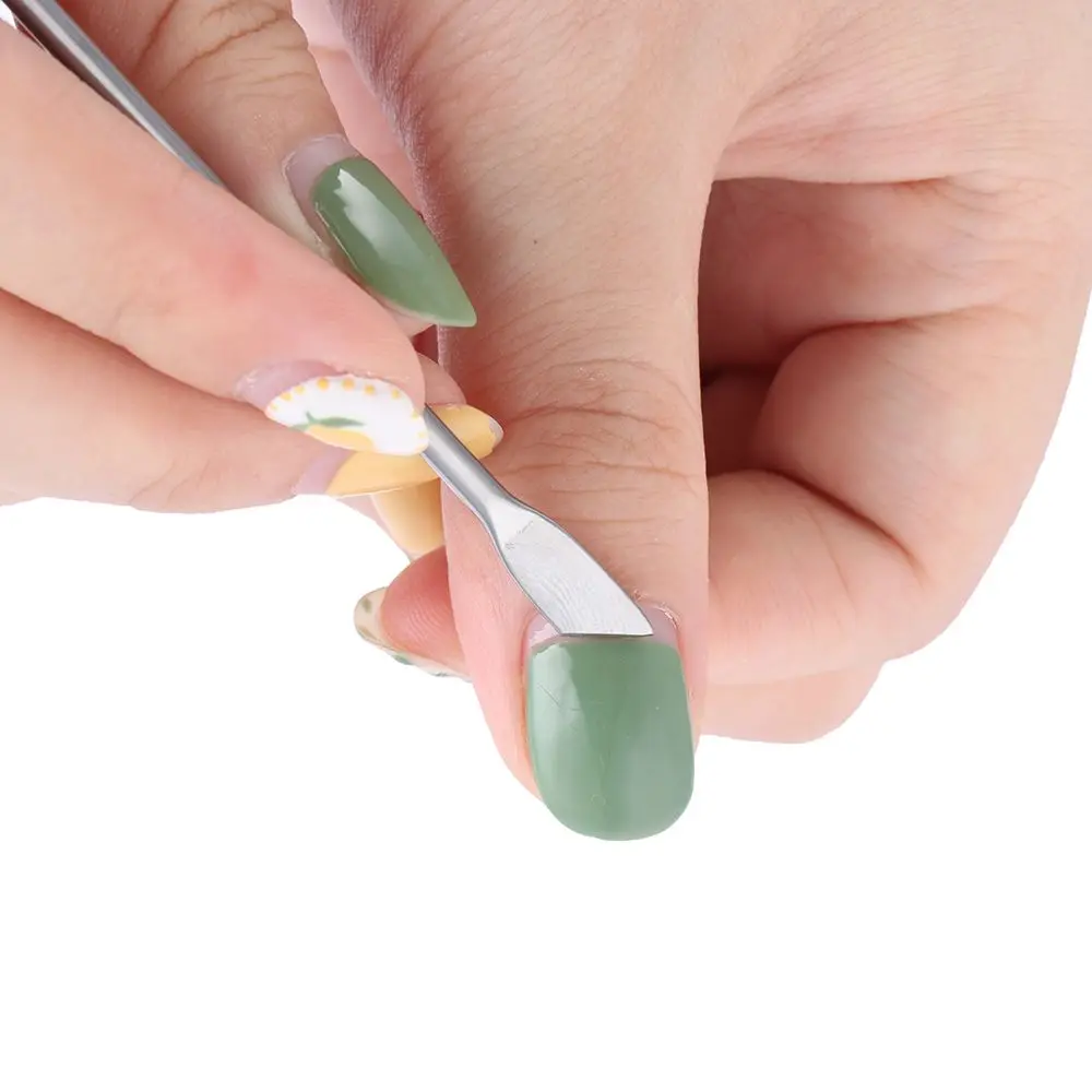 Outil de manucure à la mode, poussoir à cuticules en acier inoxydable, tige triangulaire, bâton de nettoyage de Gel UV, dissolvant de vernis à ongles, 1 pièce