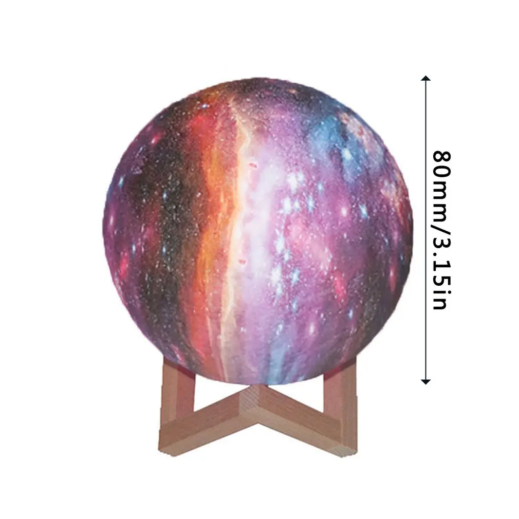 Lámpara de luna con impresión 3D, luz de luna de galaxia, luz de noche para niños, 16 colores, cambio táctil y Control remoto, luz de galaxia como regalos