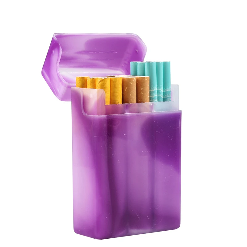 1PC Plastic Cigarette Case Portable Cigarettes Box 20 Capacity Cigarette Holder Container Protective Cover Smoking Accessories