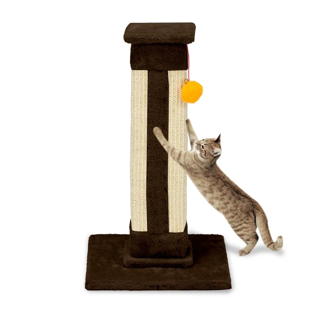 Cat Climbing Holder Tower Tree Frame Toys 30x30x54CM Sisal&Soft Plush Strong Stable Base  Smellless Coffee[US-Stock]