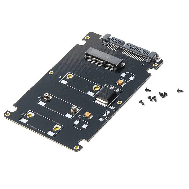 Mini Pcie MSATA SSD To 2.5 Inci SATA3 Adapter Card dengan Case Ketebalan 7 Mm Hitam