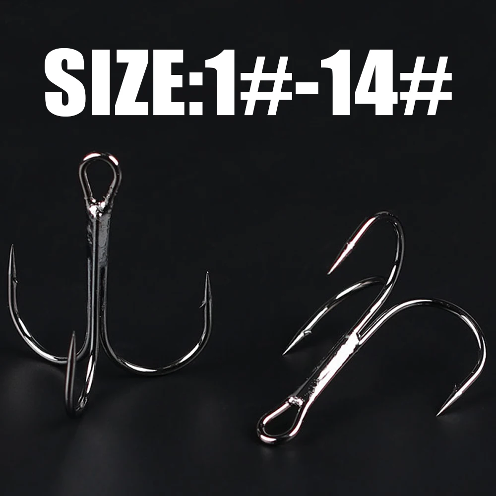 Gamakatsu Fishing hooks 15Pcs/lot 13ME 1#-14#  High Carbon Steel Material Treble Black Fishing Hook Fishing Tackle Round Bend