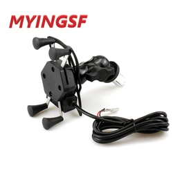 Soporte de teléfono para motocicleta, Cargador USB para SUZUKI GSXR600, GSXR750, GSXR1000, HAYABUSA, GSXR 600/750/1000, soporte de navegación GPS