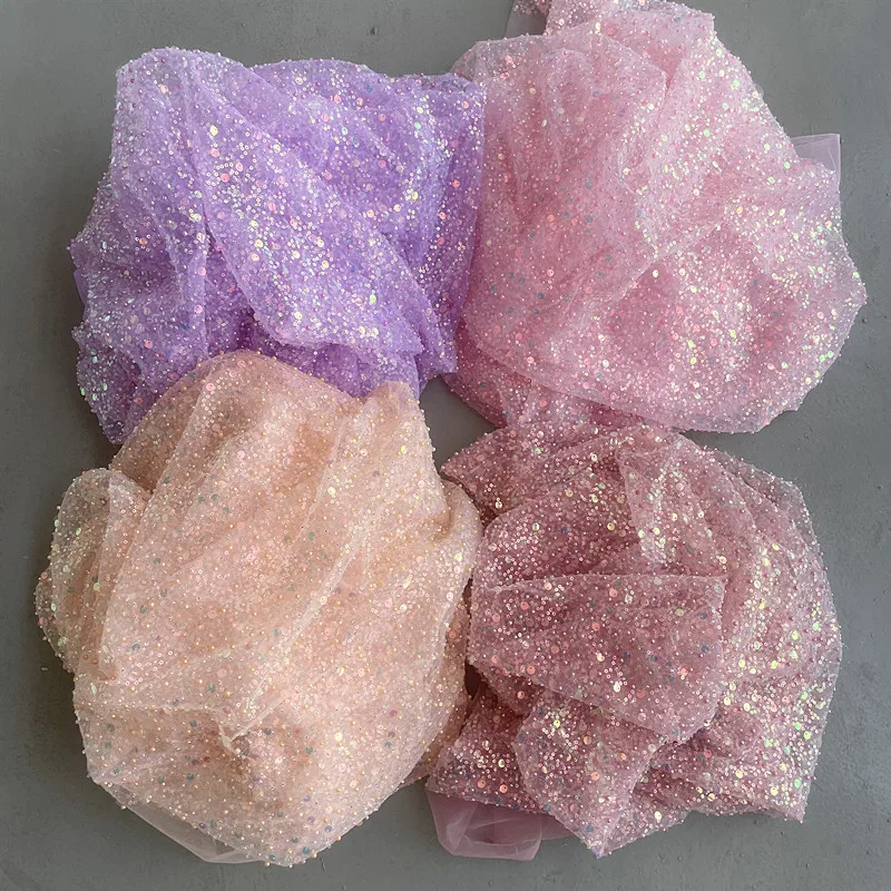 35Color .Beaded Symphony Sequins 3D Lace Fabric, Shiny Bridal Dress, Bridesmaid Dress,DIY Home Curtain,RS3455