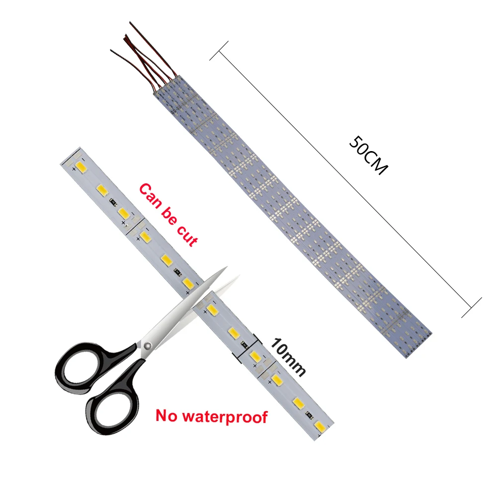 6 sztuk LED twardy kolumna świetlna SMD 5730 50cm pasek jasny biały/ciepły biały/czerwony/zielony/niebieski