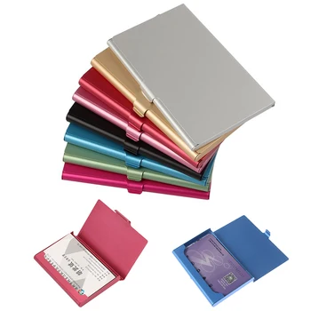 Porte-cartes de visite en acier inoxydable pour hommes, porte-cartes de visite en aluminium, couverture de boîte en métal, porte-cartes de crédit, portefeuille en métal, créatif