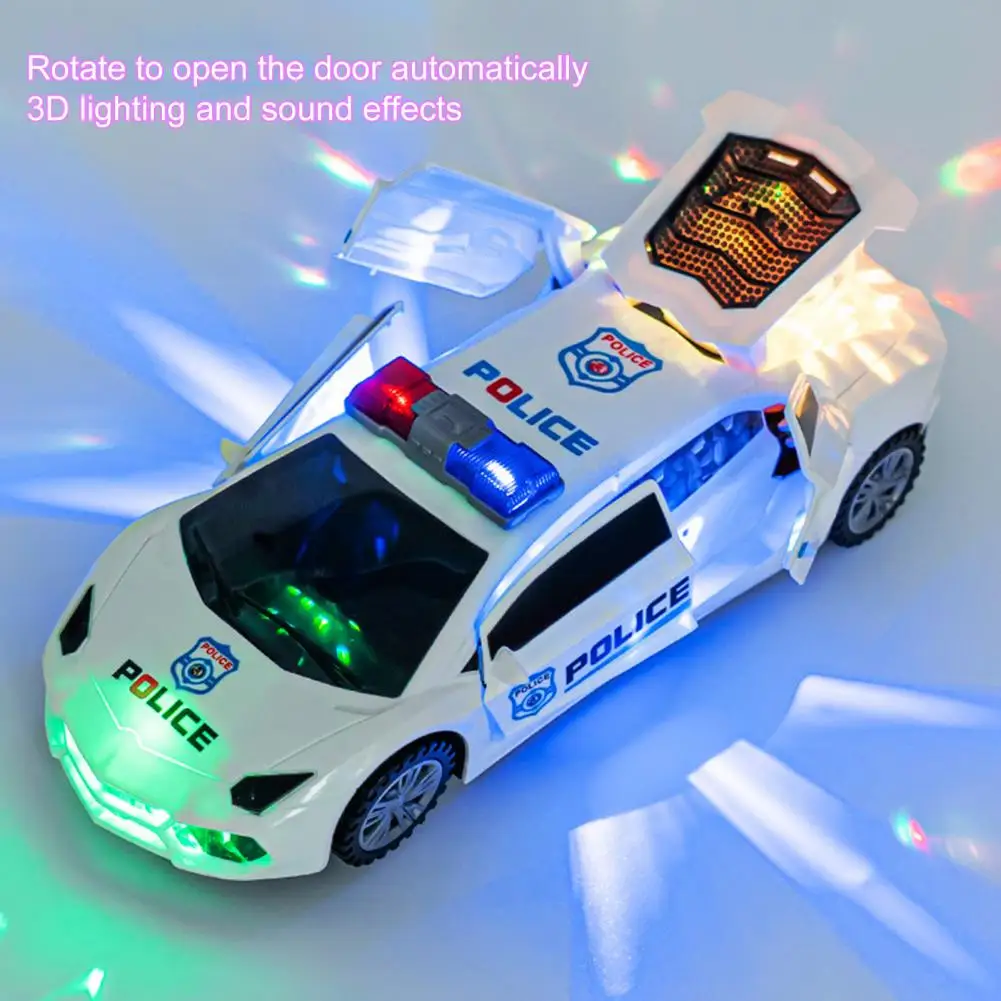 Kids Car Toy Electric Dancing Police Car Automatic Obstacle Avoidance Kids Toy Rescue Emergency Cop Electric Car Toy