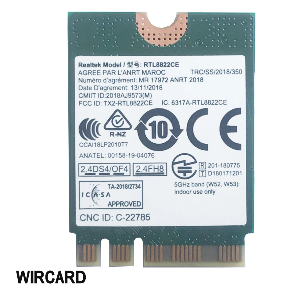 RTL8822CE 와이파이 + BT 5.0 NGFF FRU 02HK703 무선 네트워크 카드, 레노버 E460 E465 E470 E475 E560 E570, 802.11AC