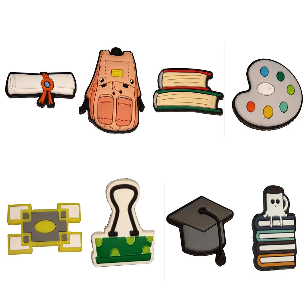 1pcs PVC Book Palette Clip Schoolbag Shoe Decorations Children Phone Case Charms Accessories Fit Birthday Gifts