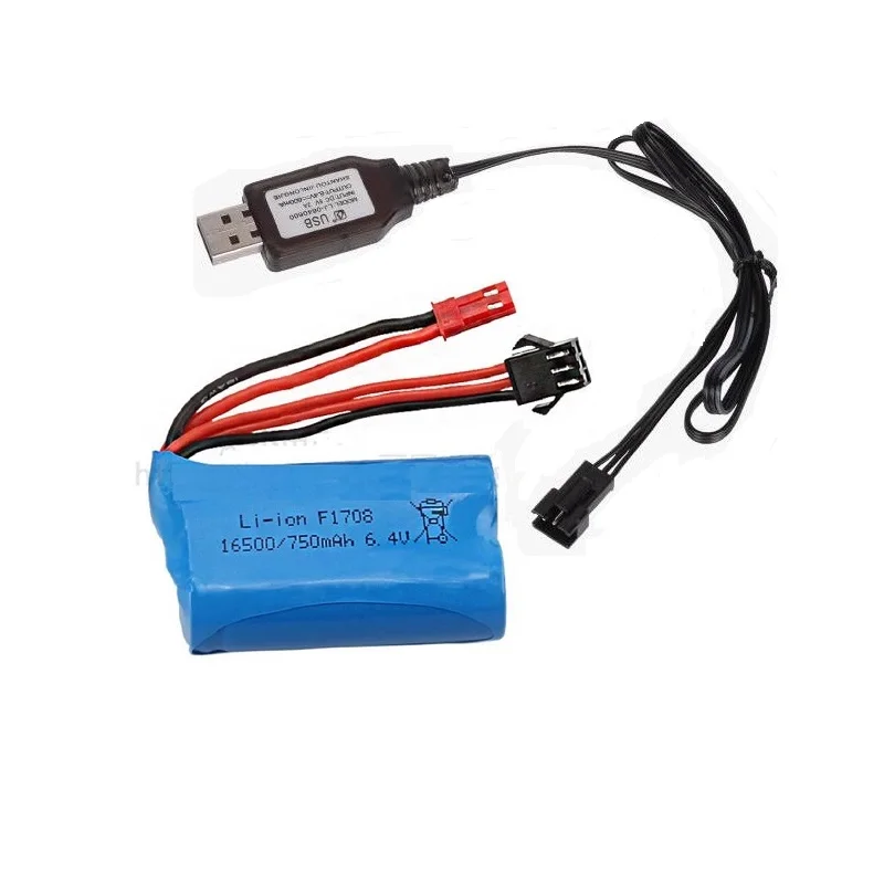 Wltoys A959-A A969-A A979-A K929-A RC truck parts  6.4v 750mah 16500 Li-ion battery/USB charger for 750mAh 6.4v