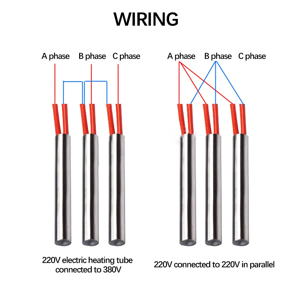 220V 100W 120W Electric Cartridge Heater Element 6/8/10mm*40mm Tube Diameter Stainless Steel Tubular Heating Element