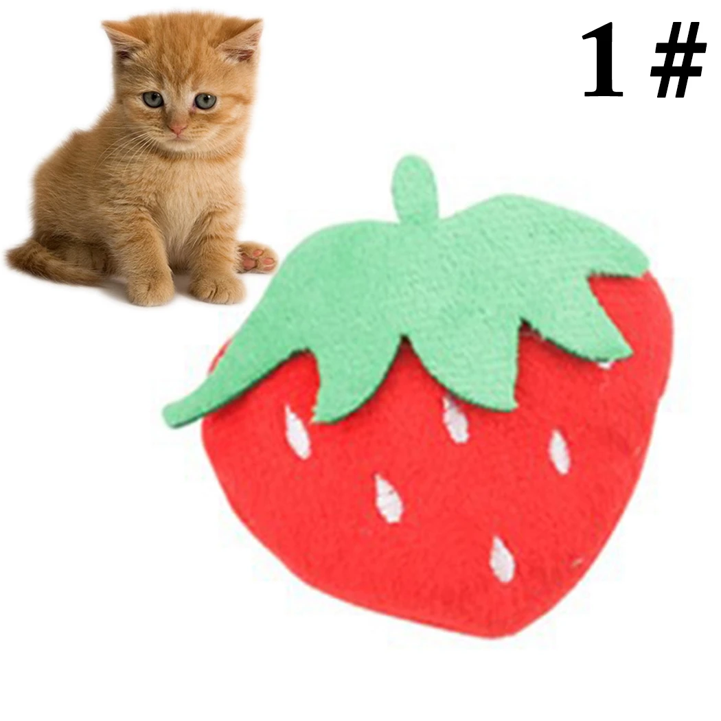 Plush Catnip Toy Interactive Cartoon Fruits Shaped Cat Toy Funny Interactive Plush Cat Toy Pet Kitten Chewing Toys for Cats