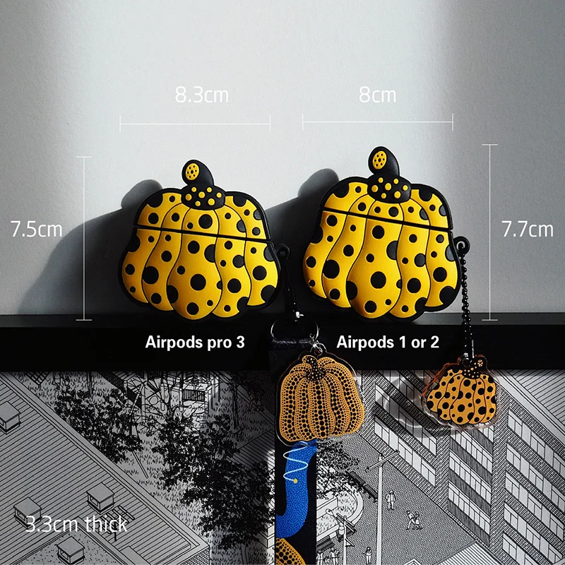 Yayoi Kusama Shockproof Cover apple airpods Pro 4 2 3 Earphone Case Bluetooth Wireless Protect Box Cute Pumpkin Earphone Bag