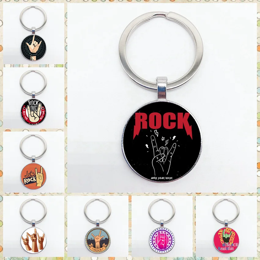 Fashion New Rock Faith Gestures Series Keychain Best Gift Keychain for Hip Hop DJ Rock Lovers