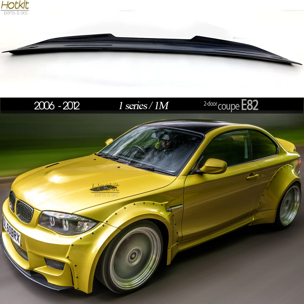 

High-kick Carbon Fiber Rear Lid Trunk Spoiler Boot Wing for BMW E82 1 Series & 1M Coupe Only, Fitting Perfectly