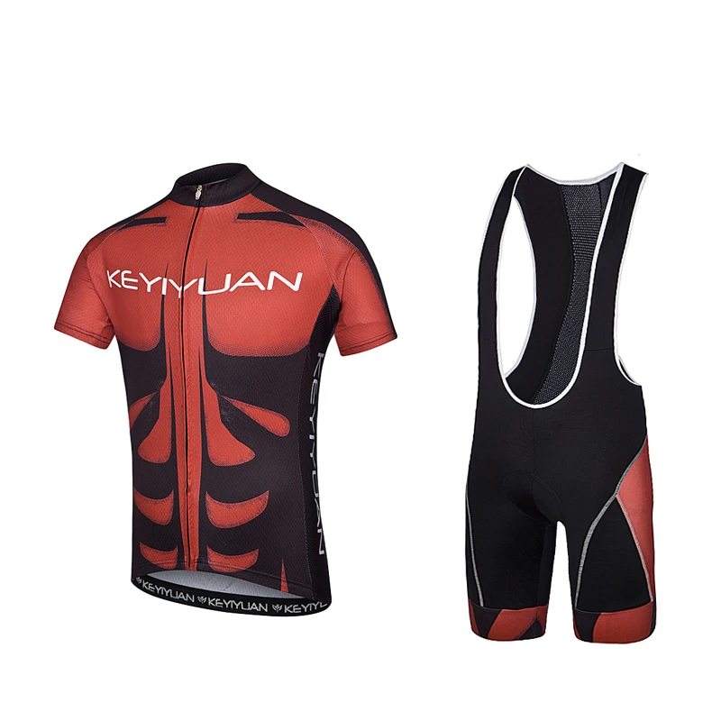 

KEYIYUAN Team Short Sleeve Cycling Jersey Set Summer MTB Clothing Suit Mountain Bike Clothes Camiseta Ciclismo Hombre