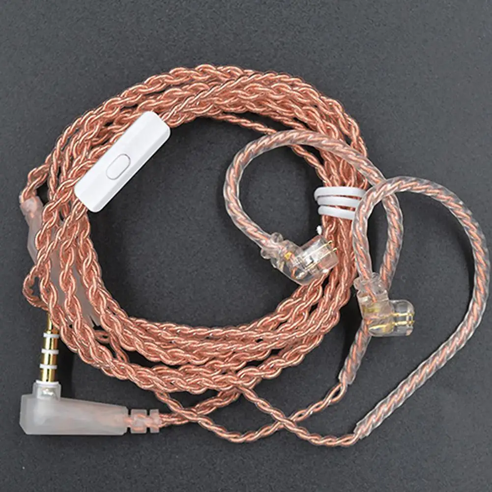 2PCS KZ ZSN Pro Cable Oxygen Free Copper C Pink Gold Headphone Original Wire Gold-plated 2 Pin 0.75mm for KZ ZSN/AS12/ZS10 Pro