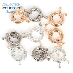 5pcs/lot KC Gold Color Round Claw Spring End Clasps For Jewelry Making DIY Necklace Bracelet Clasps Connector Accessories
