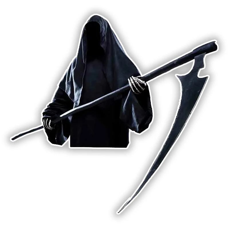 

S50607 # For Death Is Coming Scythe Car Sticker Personality Vinyl Decal Waterproof Car Sticker on Motorcycle Laptop