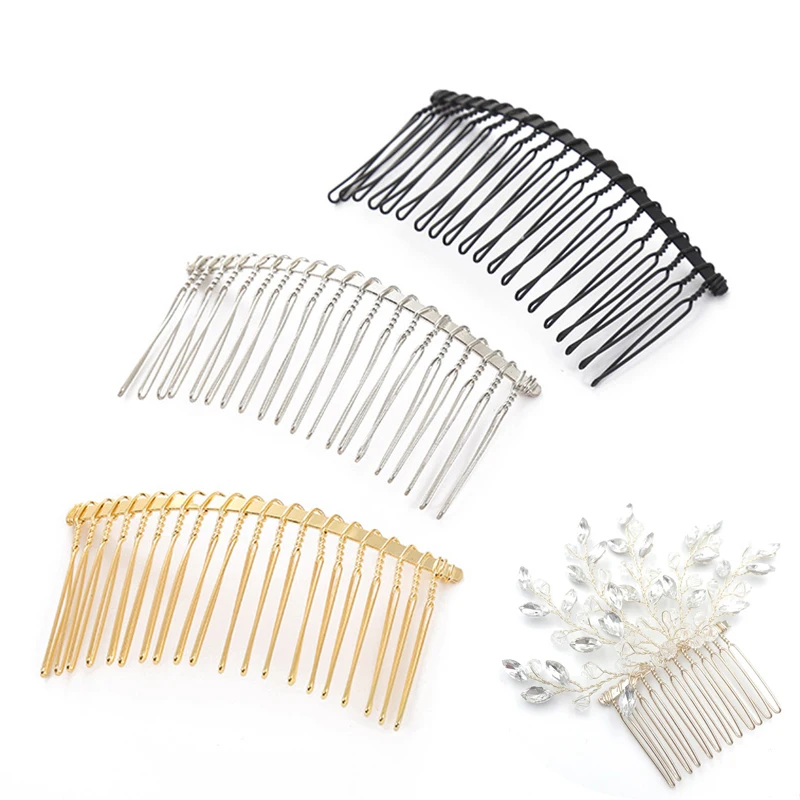 10Pcs/lot 12/15/20 Teeth Hair Comb Base Metal Twisted Wire Comb for Hair Comb Making Diy Wedding Bridal Hair Jewelry Accessories