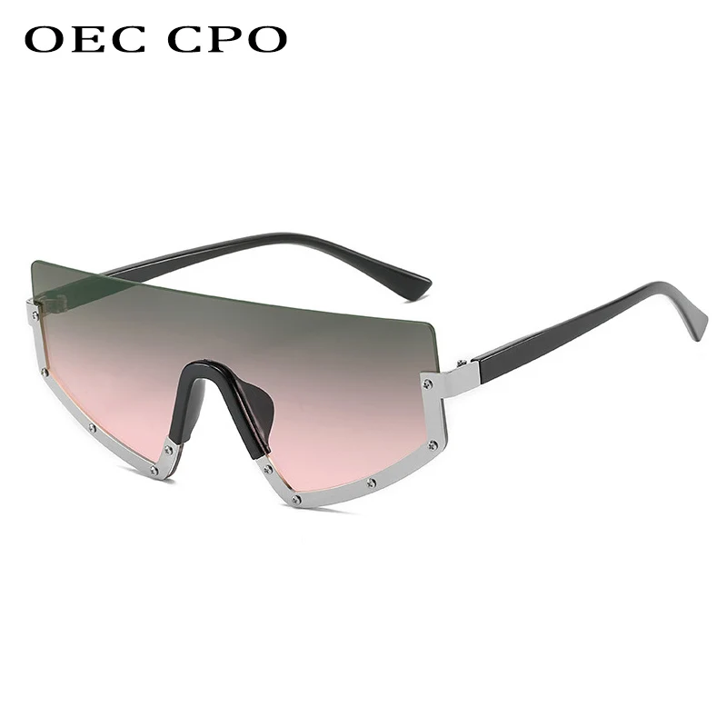 Brand New Design Sunglasses Women luxury Fashion One Lens Metal Half Frame Unique Appearance Outdoor Photo Sun Glasses Man Retro