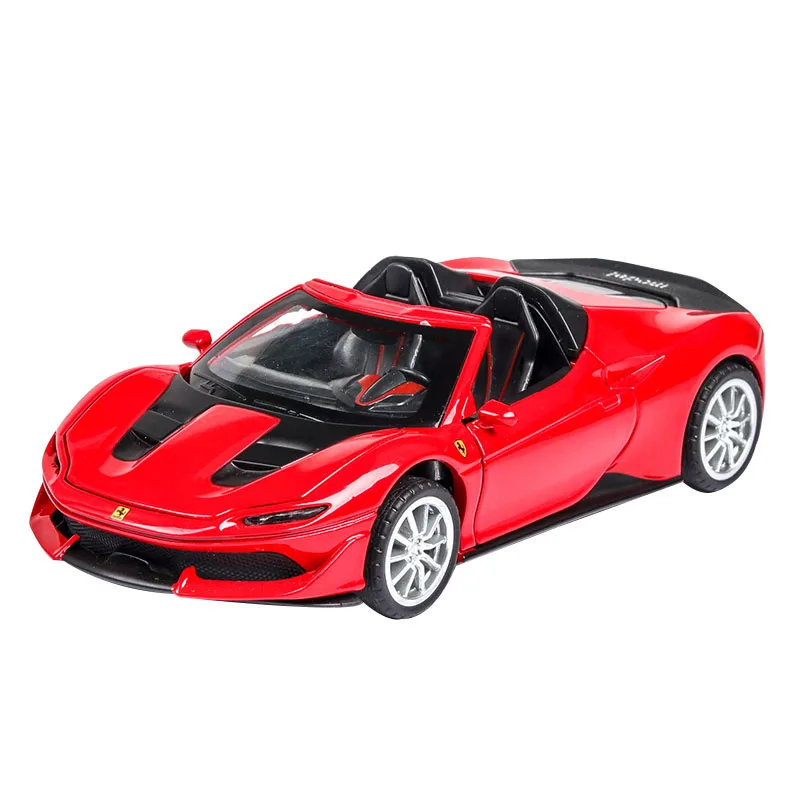 1:32 J50 Supercar Model Alloy Car Die Cast Toy Car Model Sound and light Pull Back Children\'s Toy Collectibles