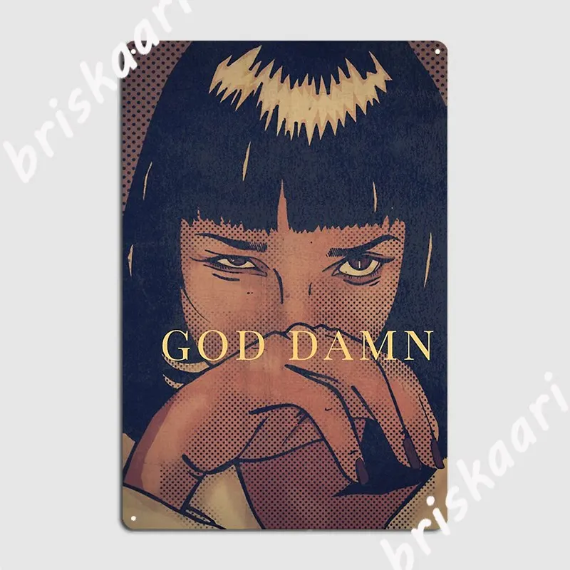 Pulp Fiction Mia Wallace Metal Sign Plates Club Bar pub Designing Tin sign Poster