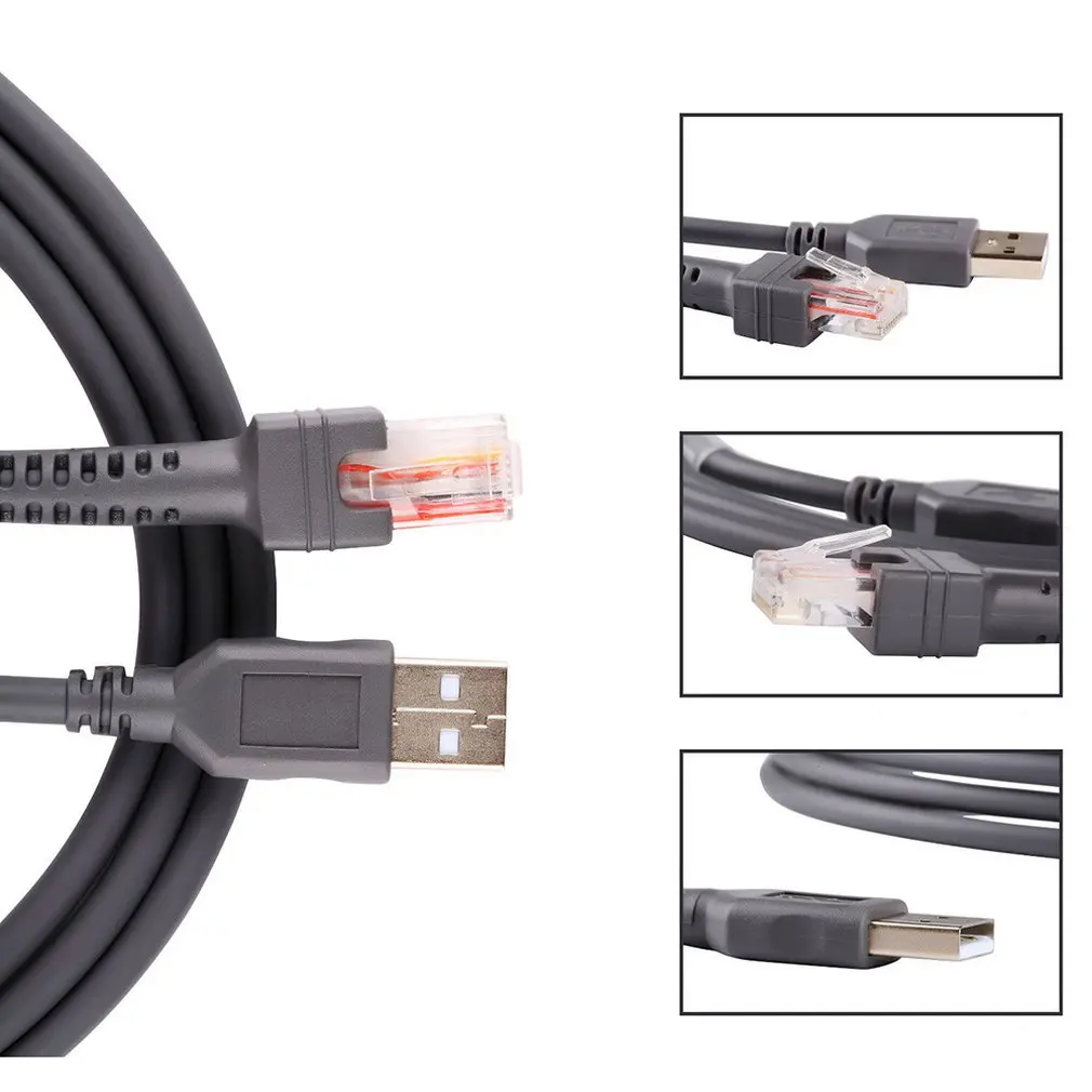 6 Feet USB to RJ45 Cable For Motorola Symbol LS1203 LS2208 LI2208 LS3008 LS4208 DS6708 Barcode Scanner CBA-U01-S07ZAR